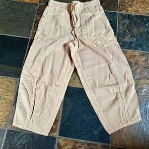 We The Free Cropped Beige Utility Pants